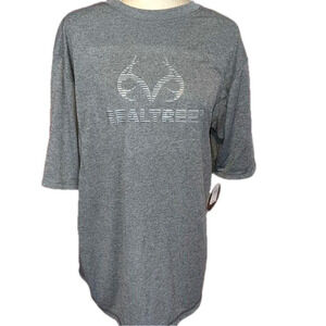 NWT Realtree Short Sleeve Mens Gray Deer Buck Antlers Shirt XL 🦌